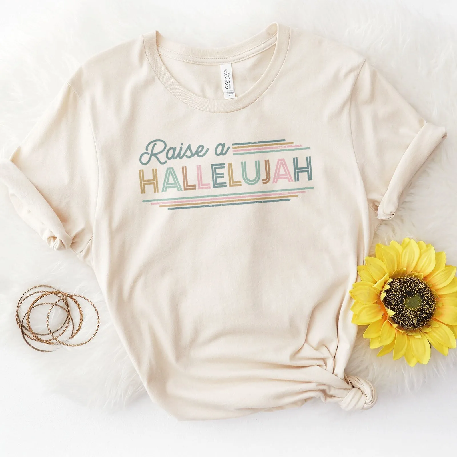 Raise a hallelujah Tee Shirts For Women - Christian Shirts for Women - Religious Tee Shirts