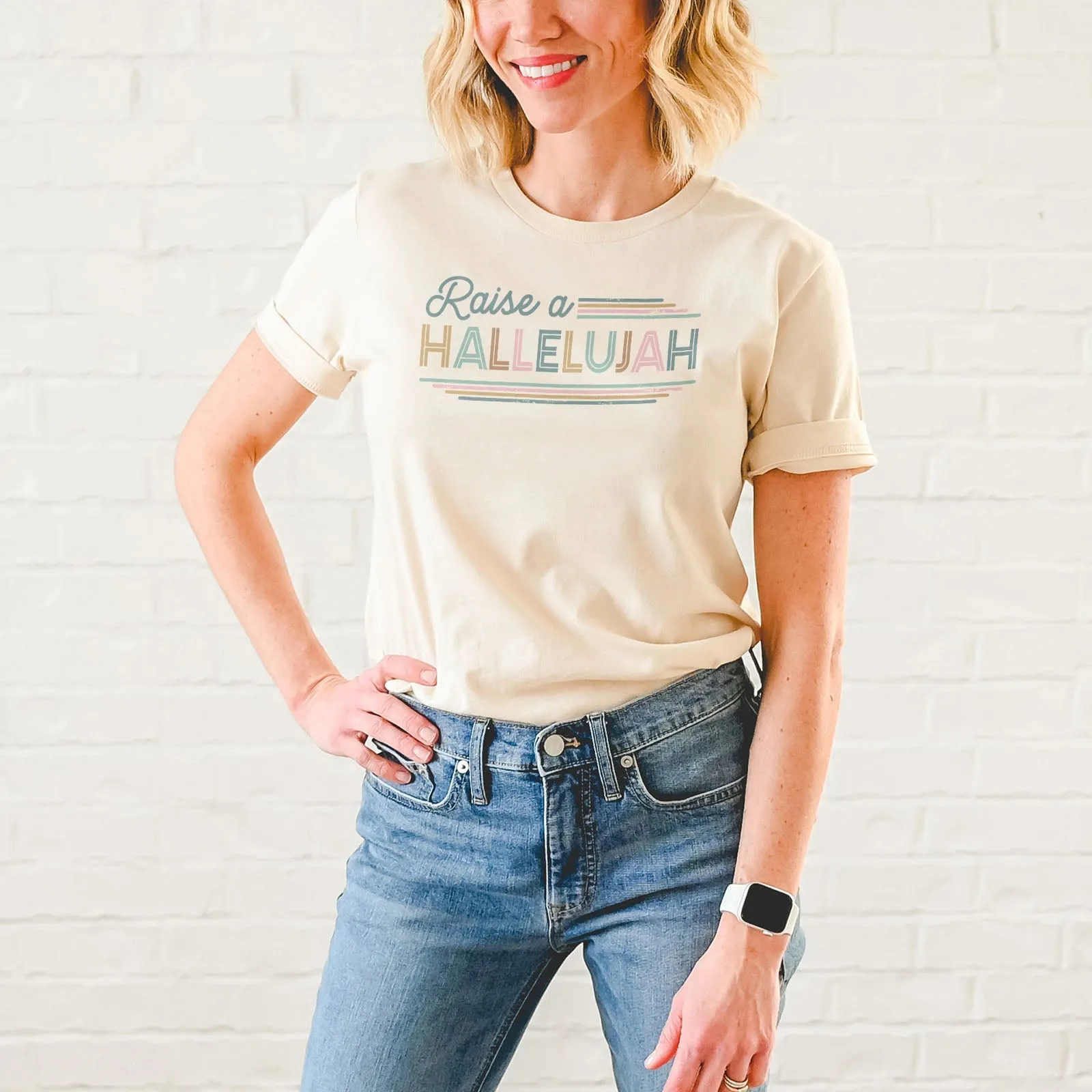 Raise a hallelujah Tee Shirts For Women - Christian Shirts for Women - Religious Tee Shirts