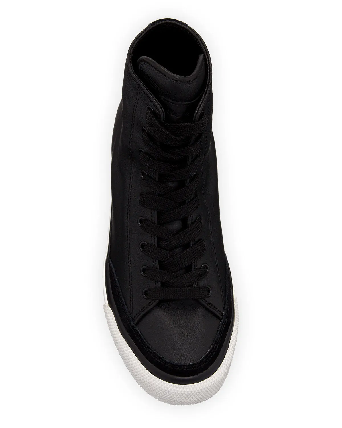 RB Leather High Top Sneakers - Black