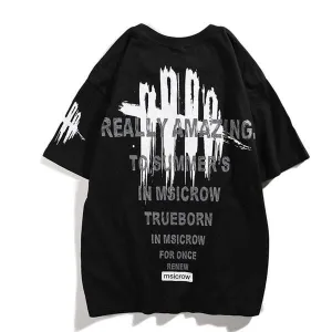 Really Amazing Printed Hip Hop Streetwear Loose Tees