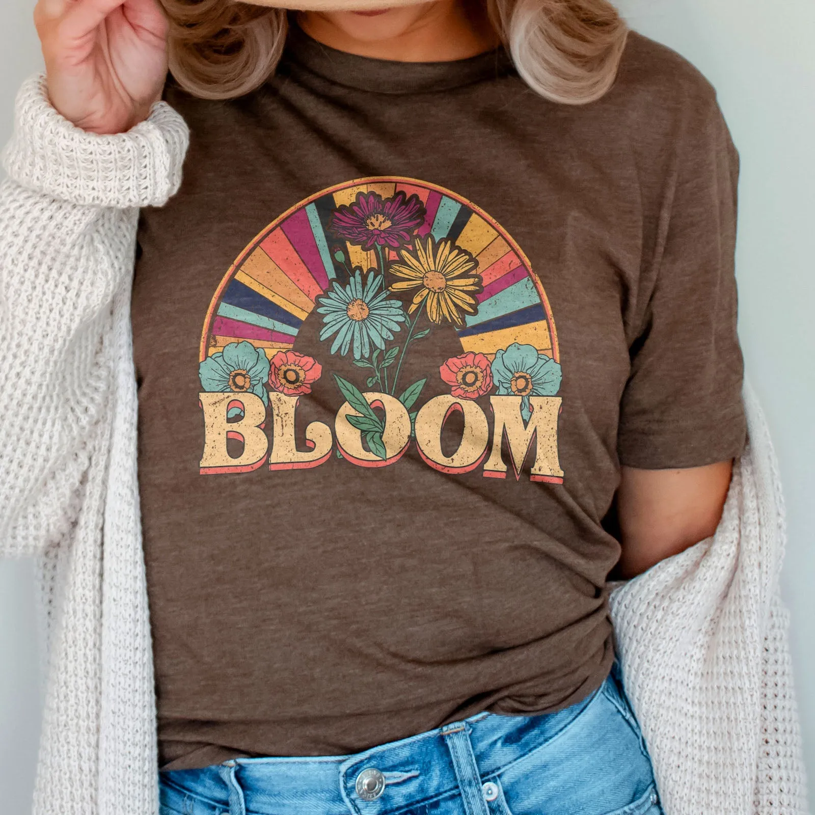 Retro Bloom Tee Shirts For Women - Christian Shirts for Women - Religious Tee Shirts