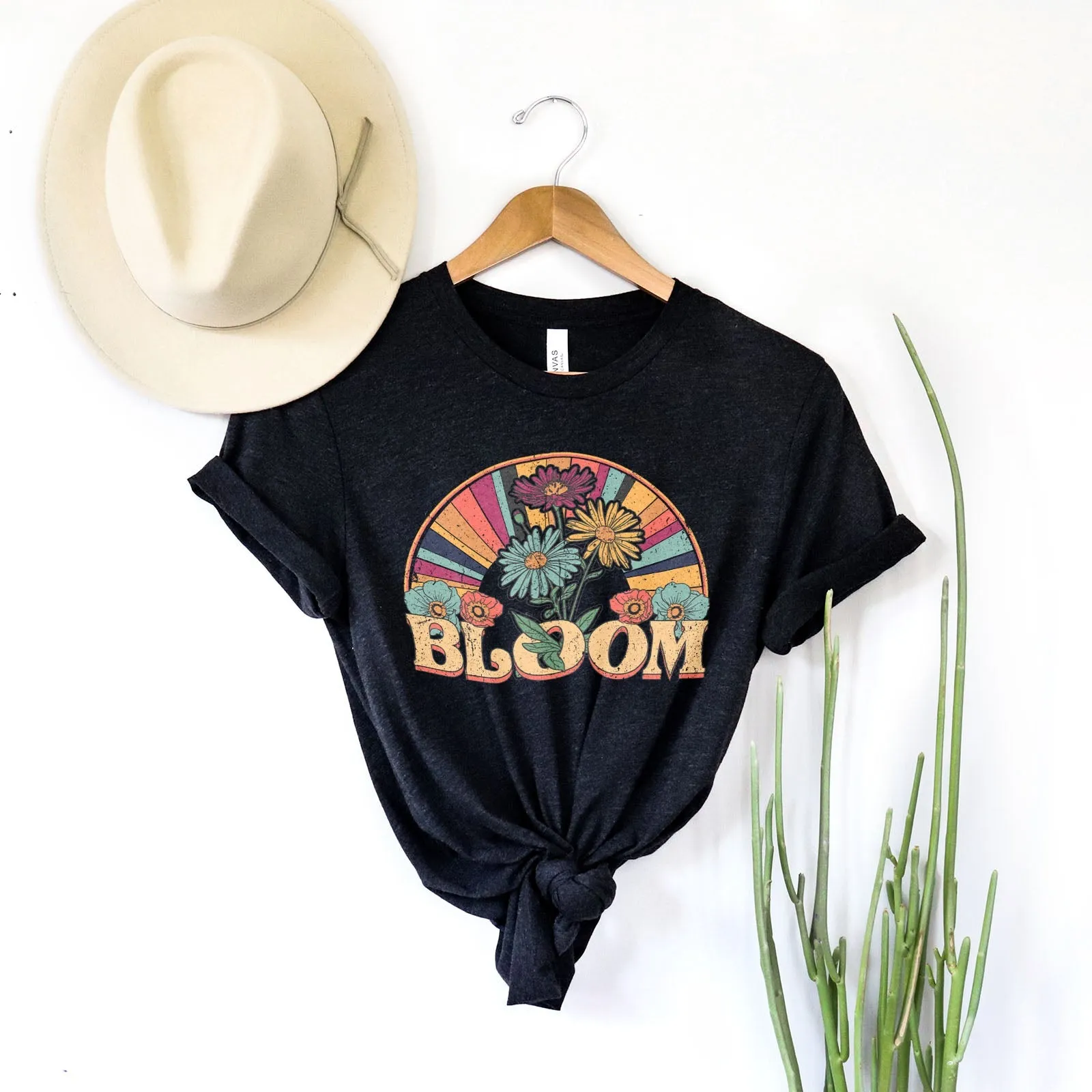 Retro Bloom Tee Shirts For Women - Christian Shirts for Women - Religious Tee Shirts