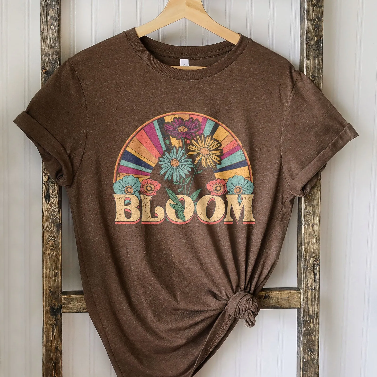 Retro Bloom Tee Shirts For Women - Christian Shirts for Women - Religious Tee Shirts