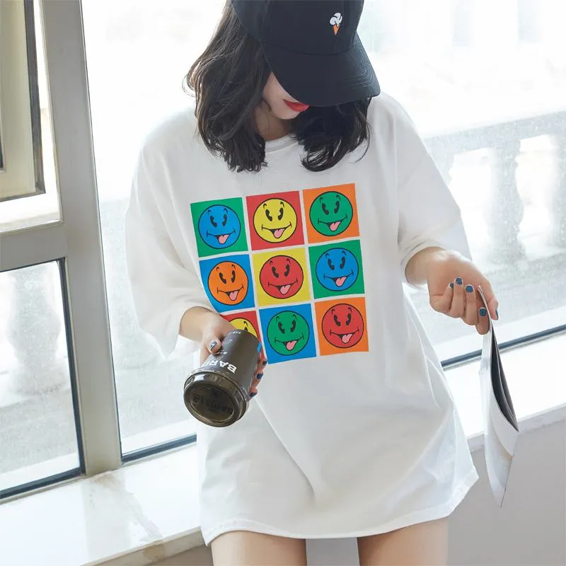 Retro Letter Loose Fit Trendy Pure Cotton Short Sleeve Tee