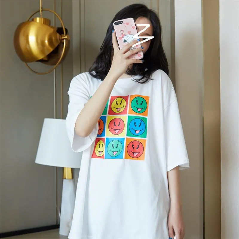 Retro Letter Loose Fit Trendy Pure Cotton Short Sleeve Tee