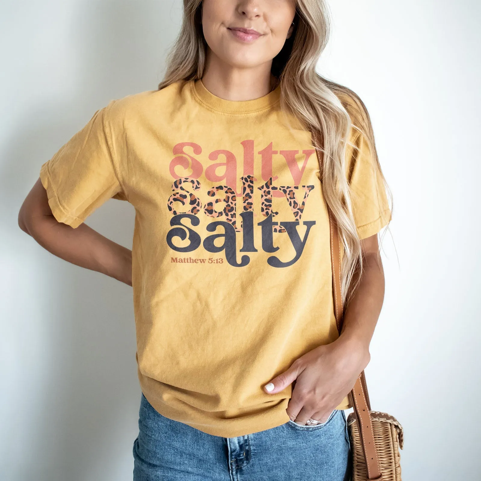 Salty Stacked Leopard Tee Shirts For Women - Christian Shirts for Women - Religious Tee Shirts