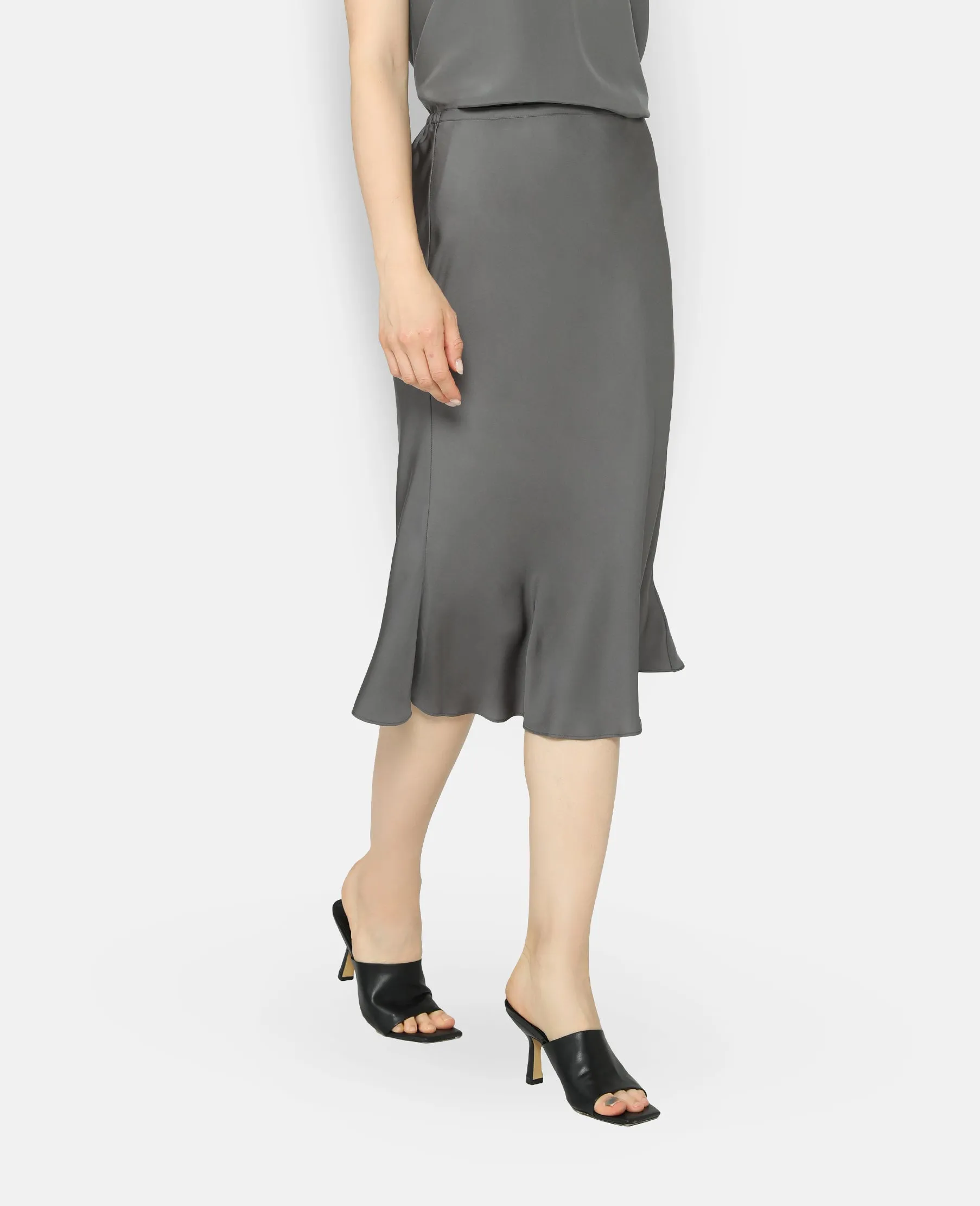 Silk Bias Cut mid-length Skirt