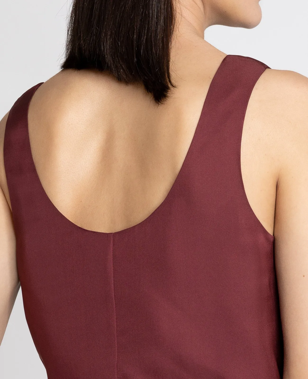 Silk Double Scoop Neck Tank