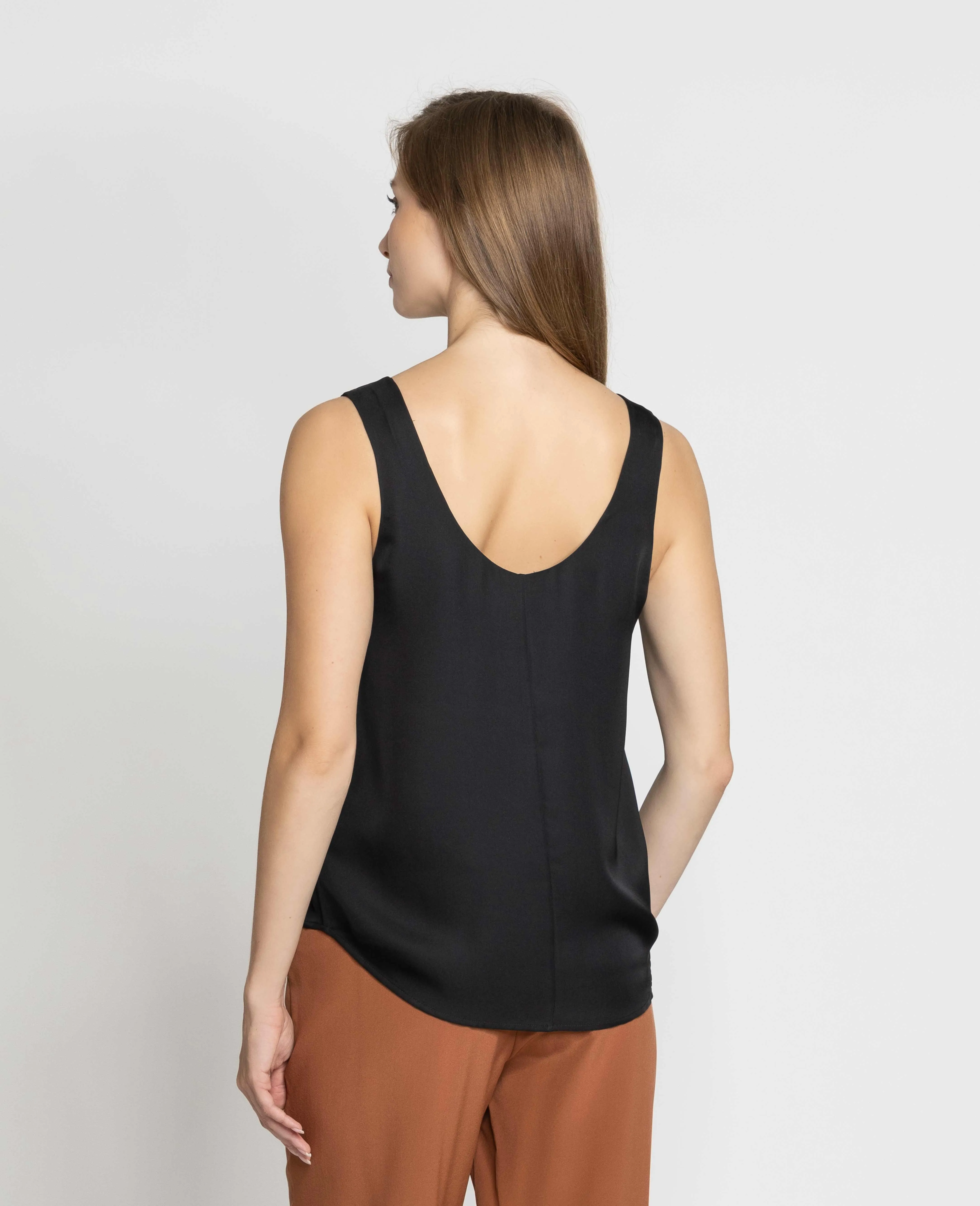 Silk Double Scoop Neck Tank