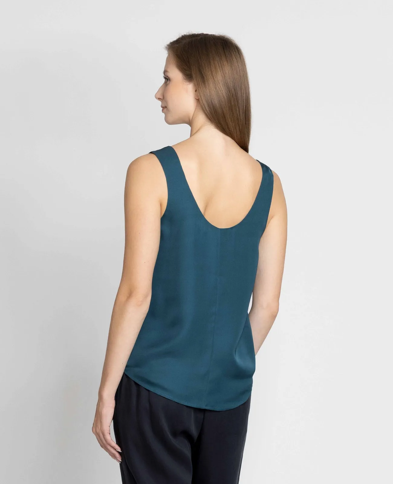 Silk Double Scoop Neck Tank