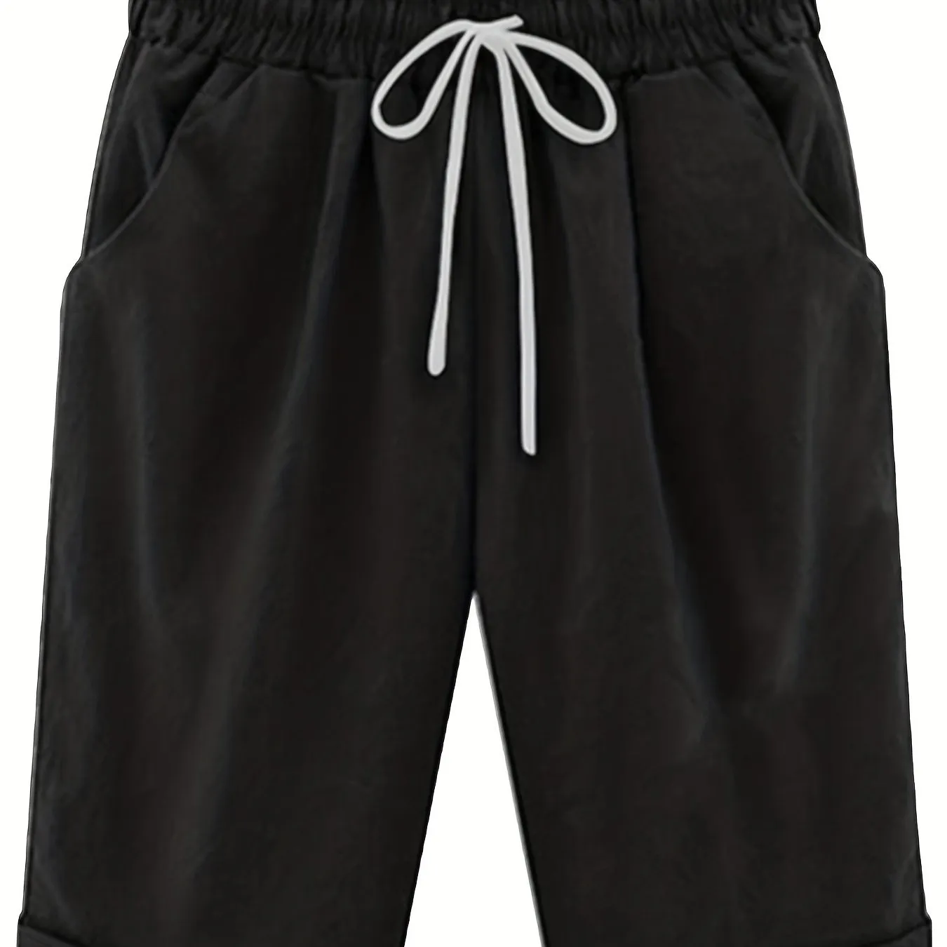 Spring  Summer Drawstring Bermuda Shorts for Women