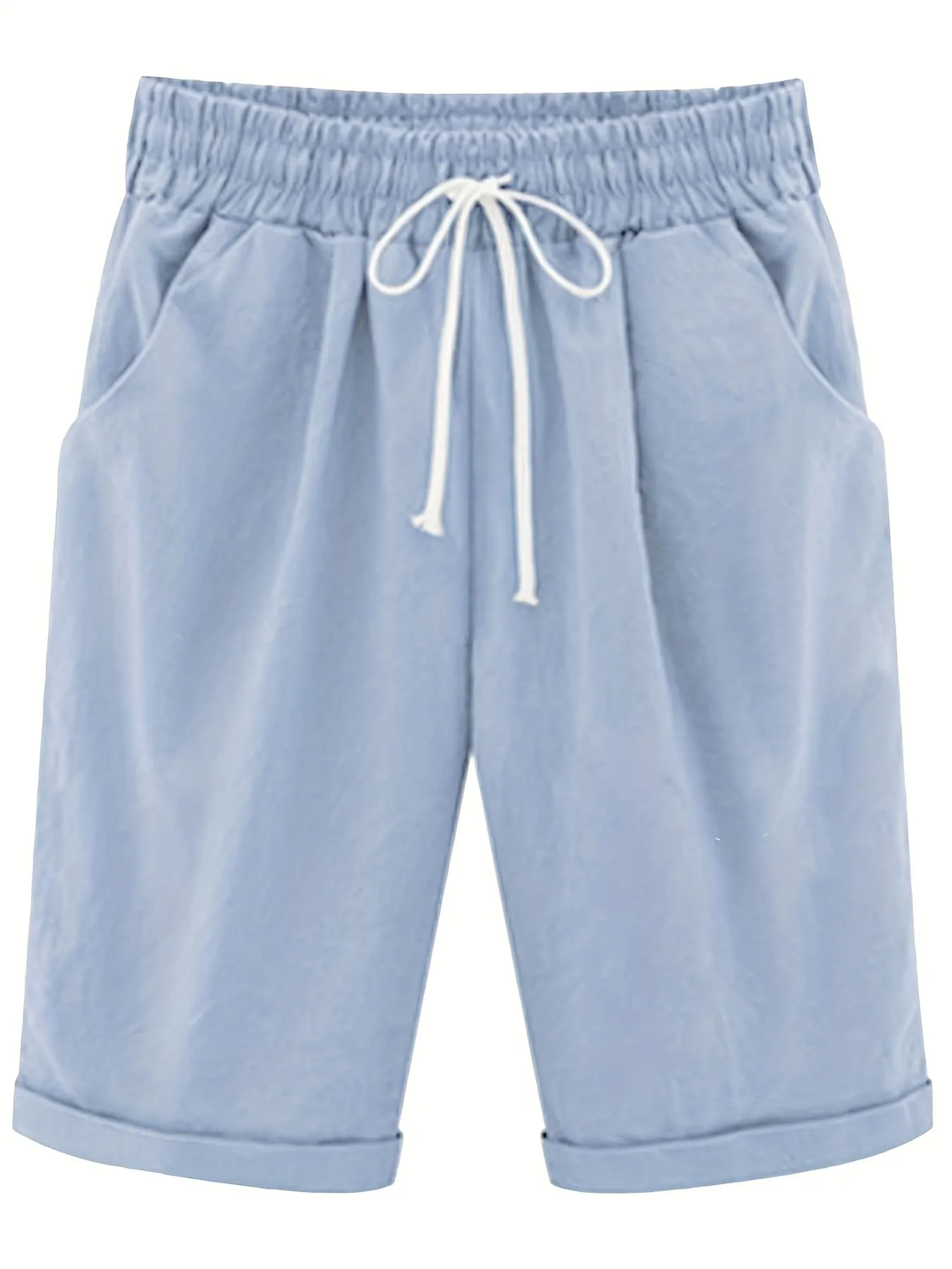 Spring  Summer Drawstring Bermuda Shorts for Women