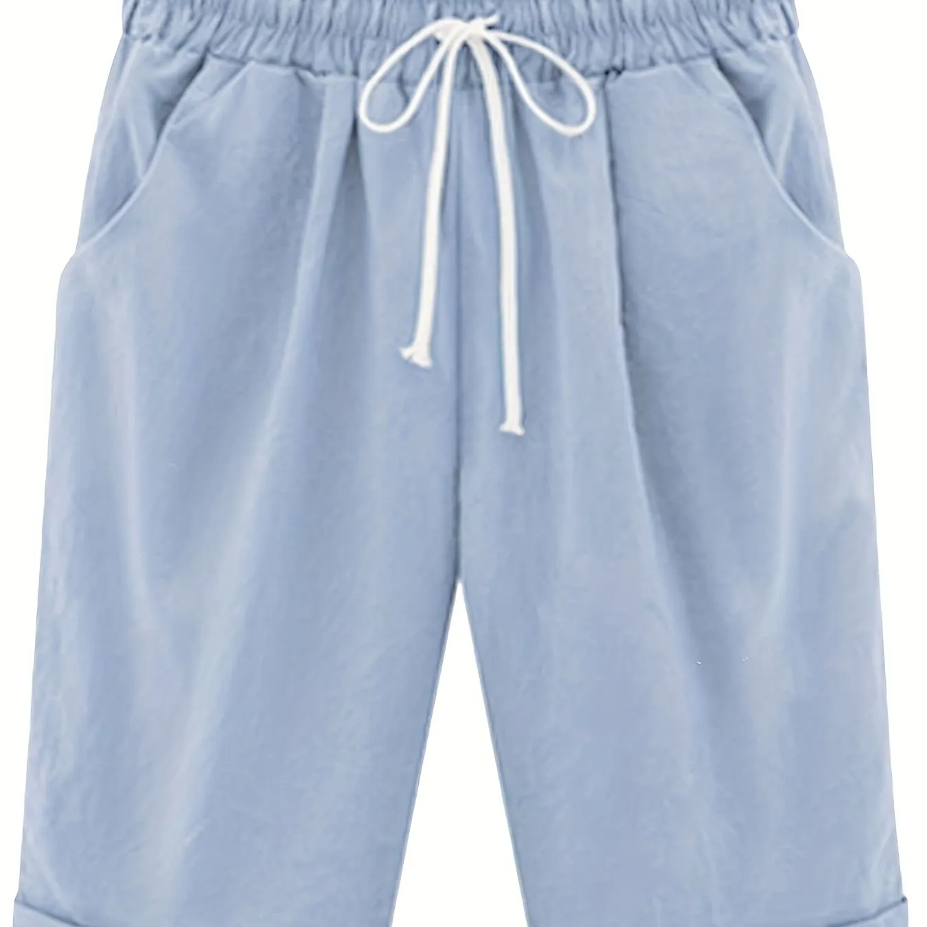 Spring  Summer Drawstring Bermuda Shorts for Women