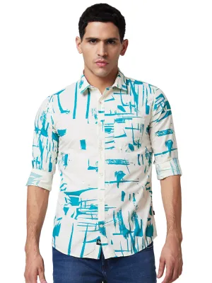 Spykar Blue Printed Shirt For Men