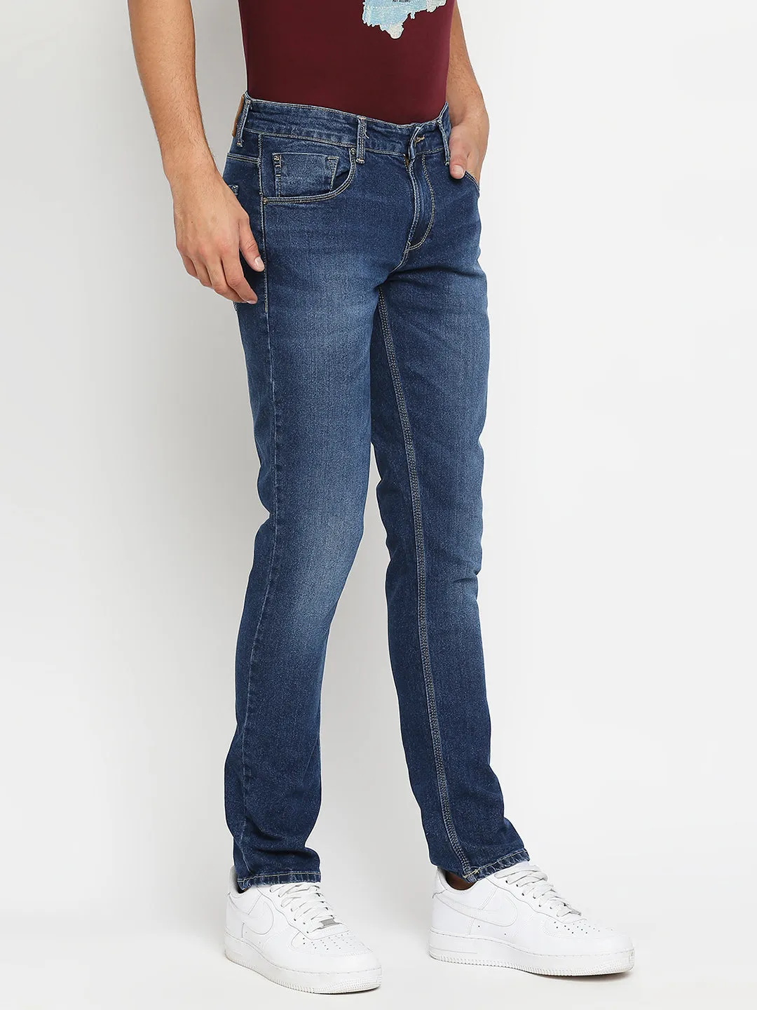 Spykar Men Blue Slim Fit Narrow Length Jeans (Skinny)