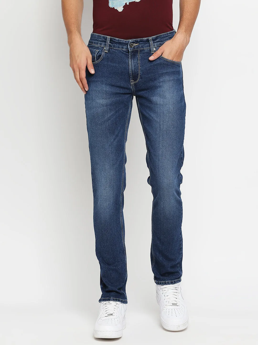 Spykar Men Blue Slim Fit Narrow Length Jeans (Skinny)