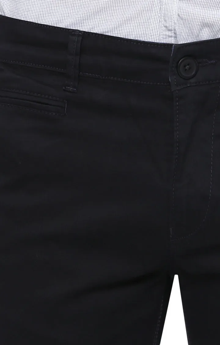 Spykar Men Navy Blue Solid Slim Fit Chinos