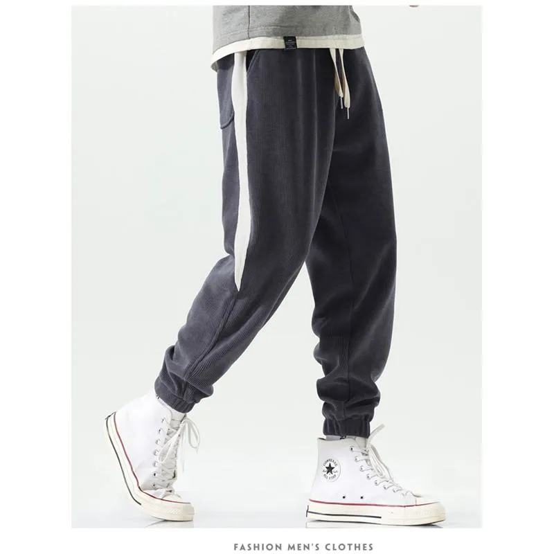 Tapered Loose Fit Patchwork Versatile Elasticity Sweatpant