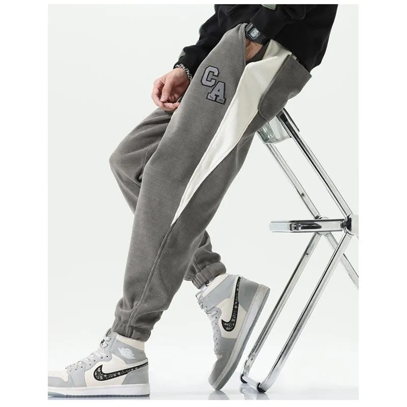 Tapered Loose Fit Patchwork Versatile Elasticity Sweatpant