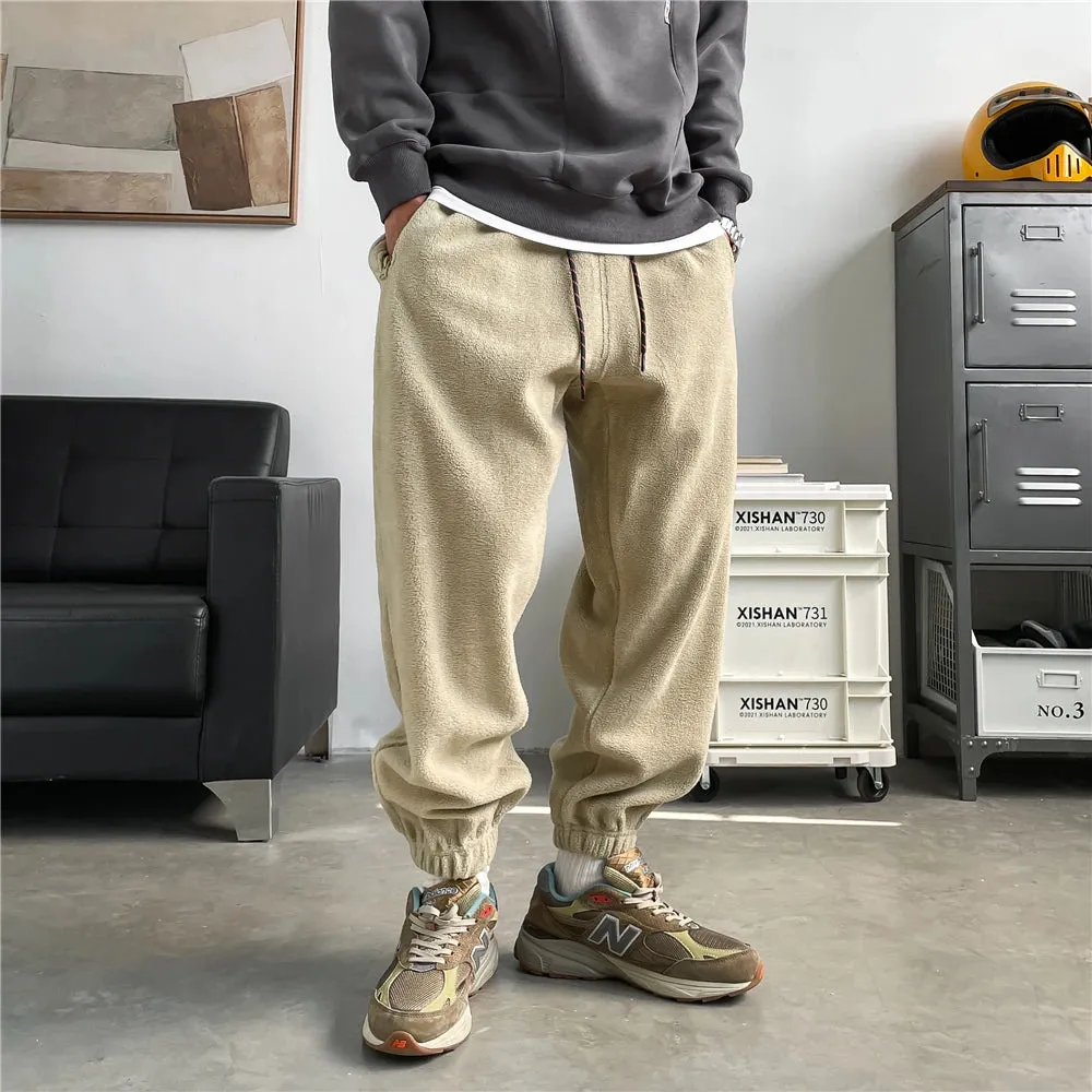 Thick Fleece Jogging Pants Trendy Sport Casual Pants Men Joggers Trousers