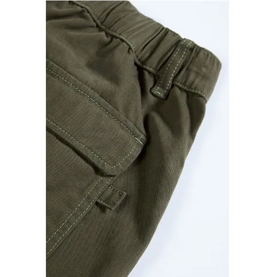 Trendy Loose Fit Pure Cotton Straight Leg Cargo Pants