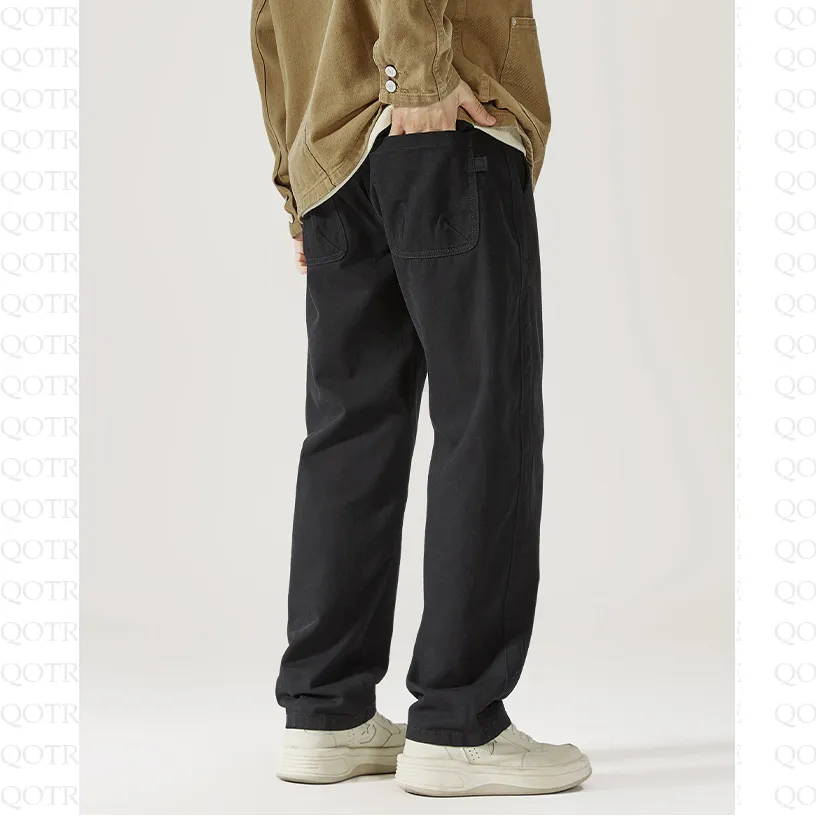 Trendy Loose Fit Pure Cotton Straight Leg Cargo Pants