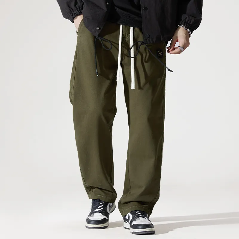 Trendy Loose Fit Pure Cotton Straight Leg Cargo Pants