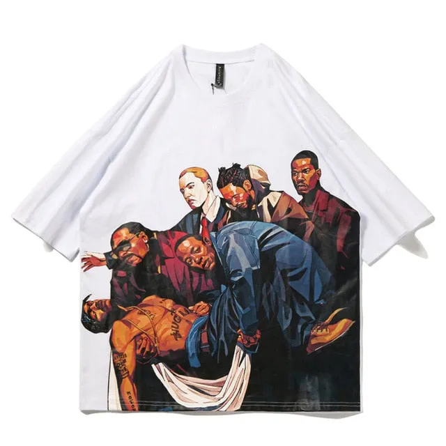 Tupac Death Printed Hip Hop Streetwear Loose Tees