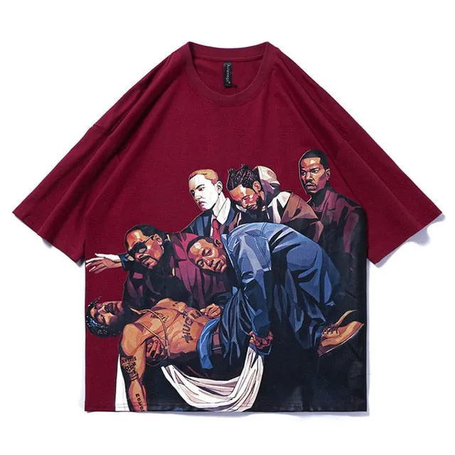 Tupac Death Printed Hip Hop Streetwear Loose Tees