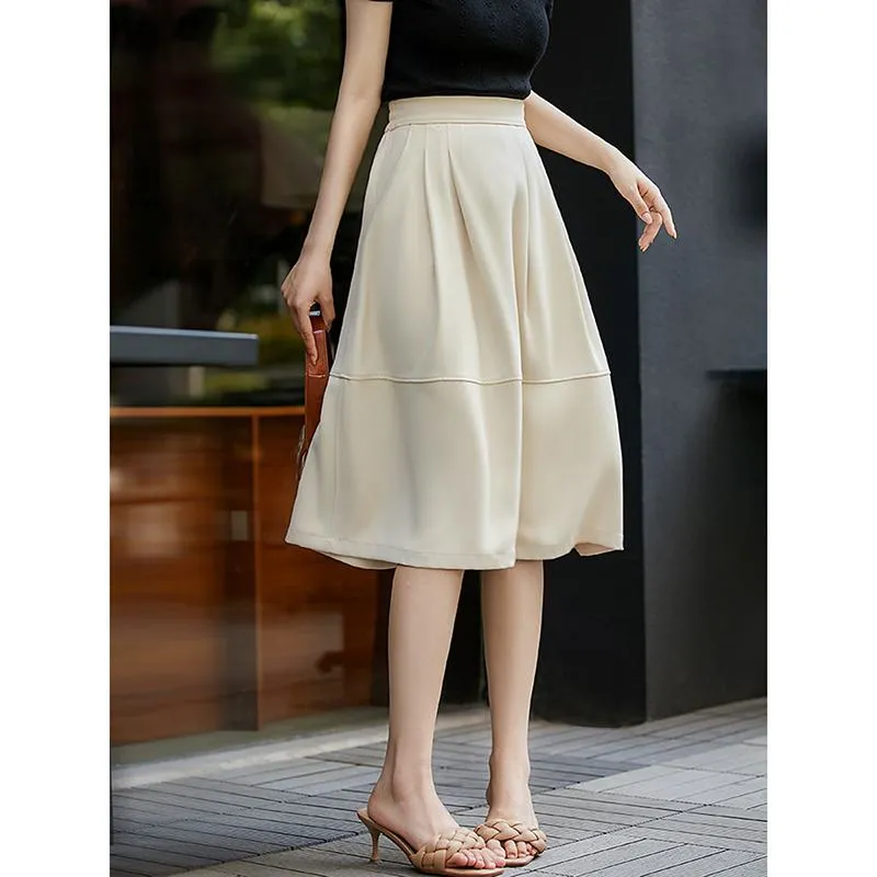 Versatile A-Line Slimming Solid Chic Skirt