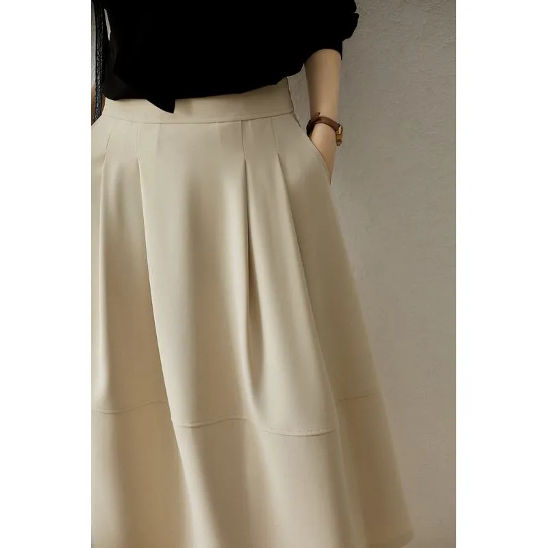 Versatile A-Line Slimming Solid Chic Skirt