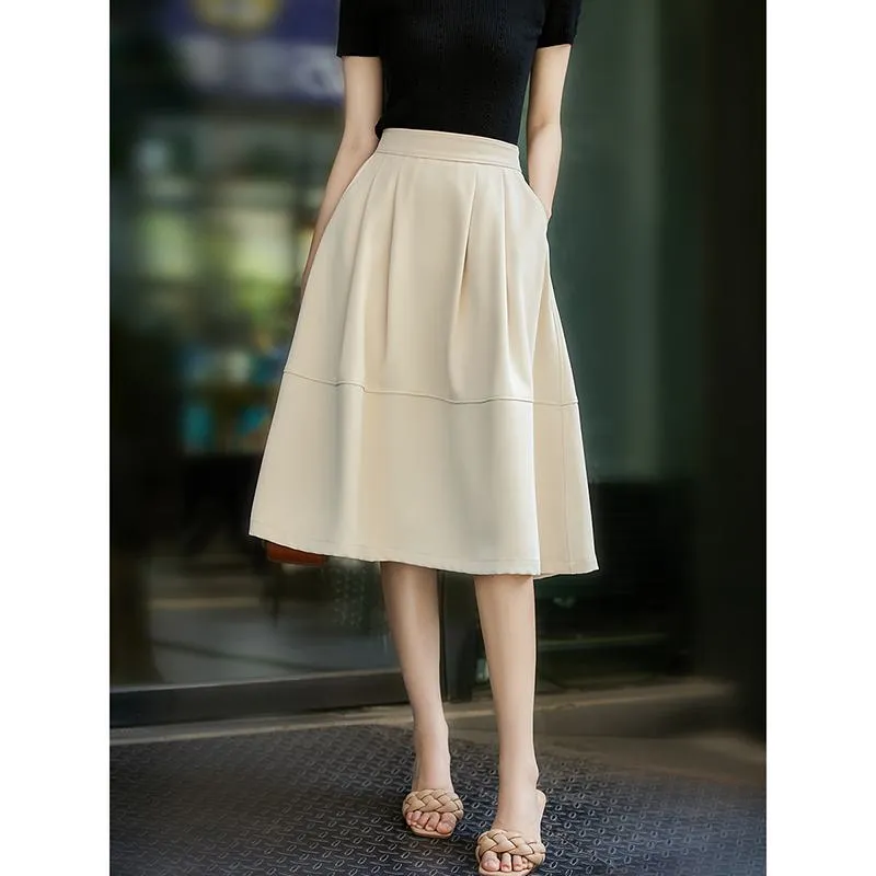 Versatile A-Line Slimming Solid Chic Skirt