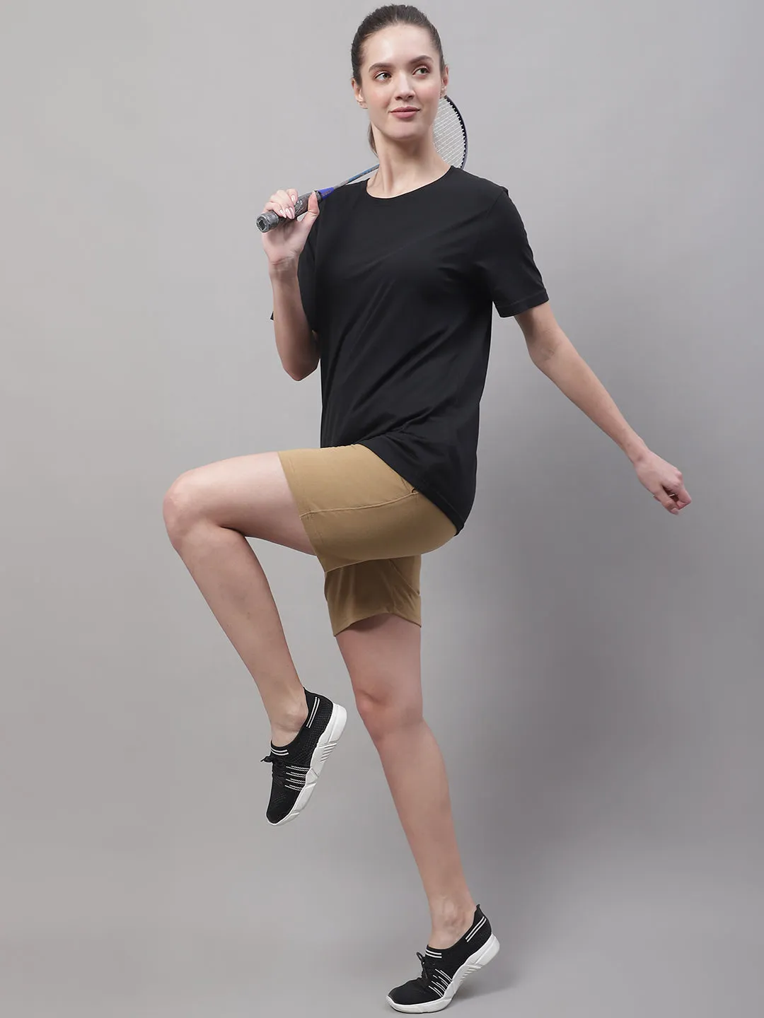 Vimal Jonney Mud Regular fit Cotton Shorts for Women