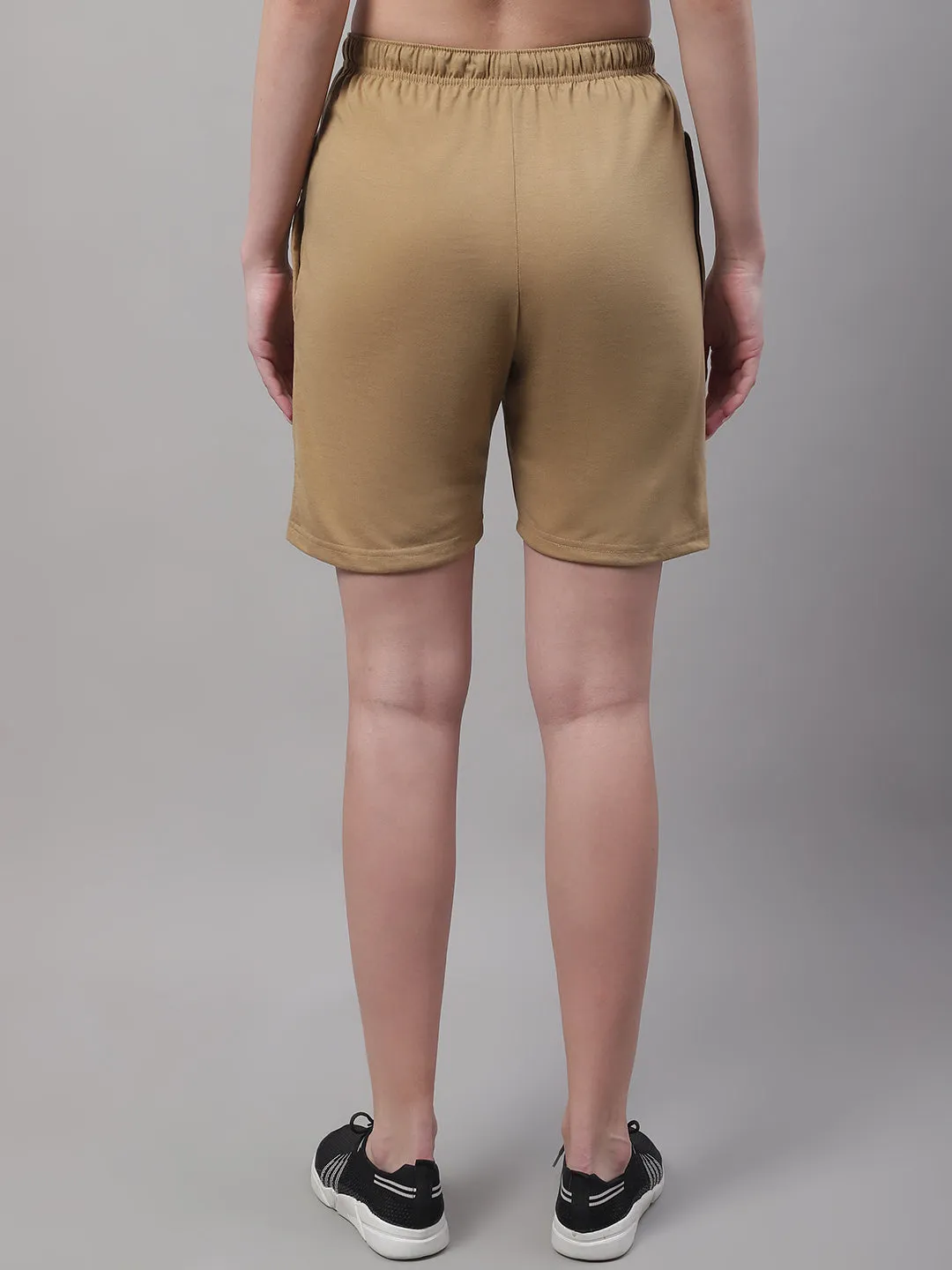 Vimal Jonney Mud Regular fit Cotton Shorts for Women