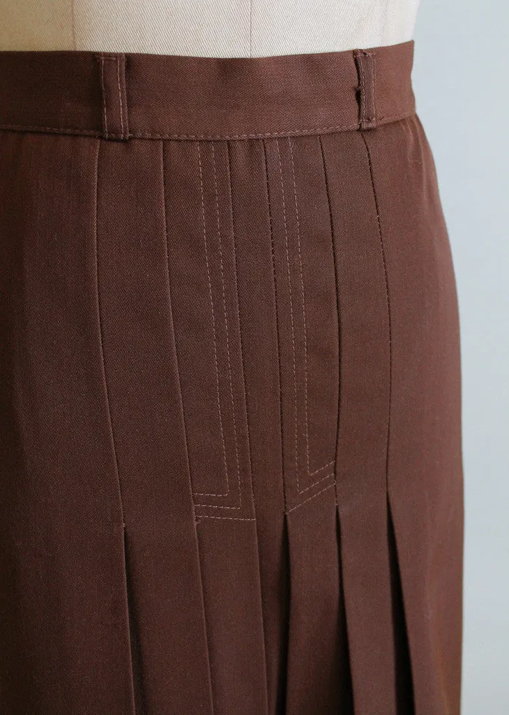 Vintage 1960s Gabradine Midi Skirt