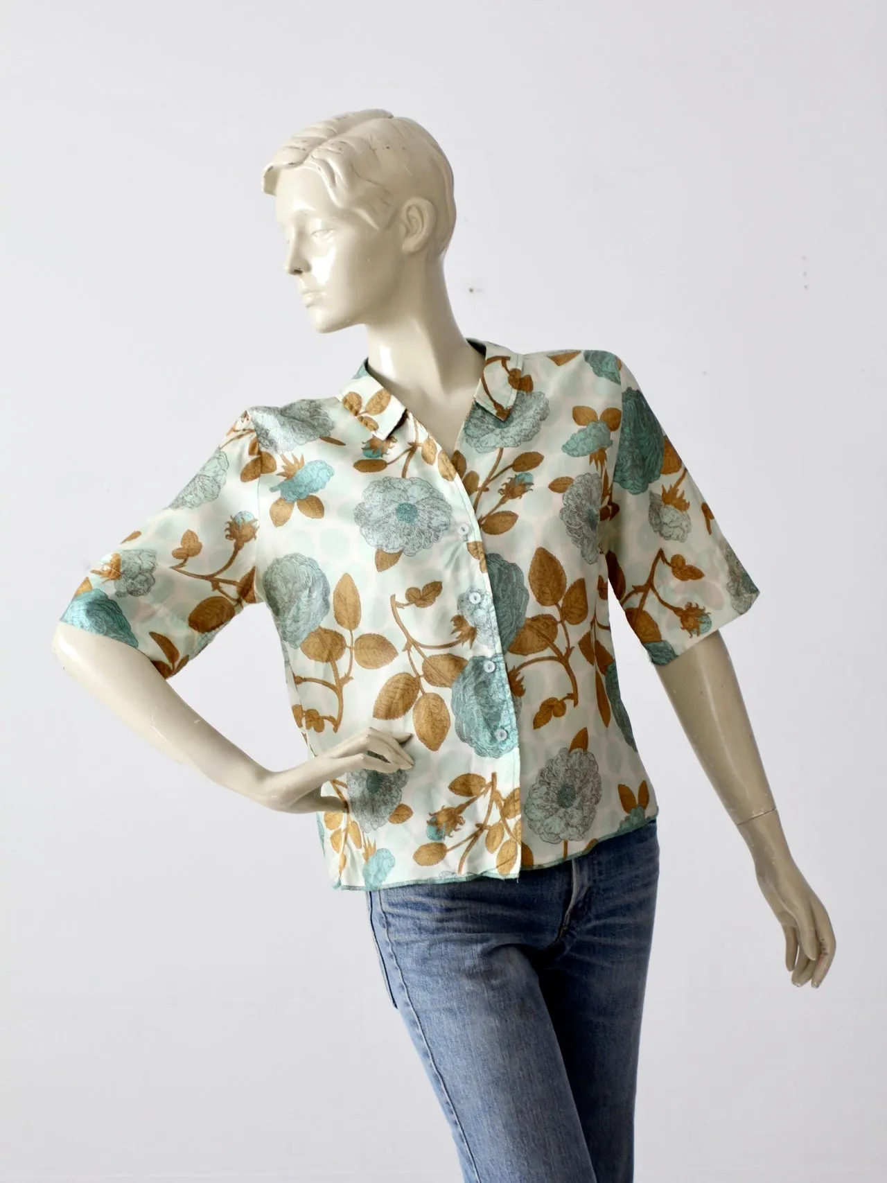 vintage 50s silk blouse