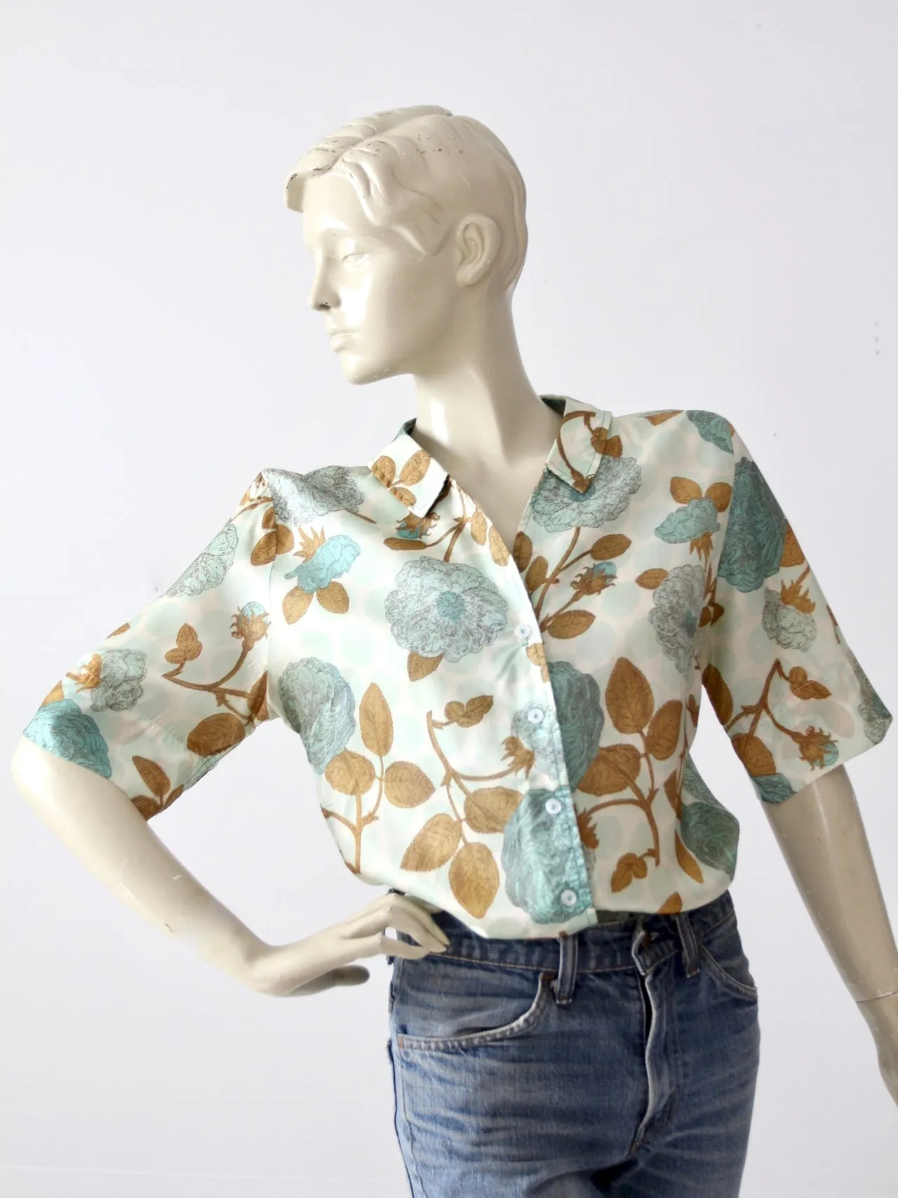 vintage 50s silk blouse