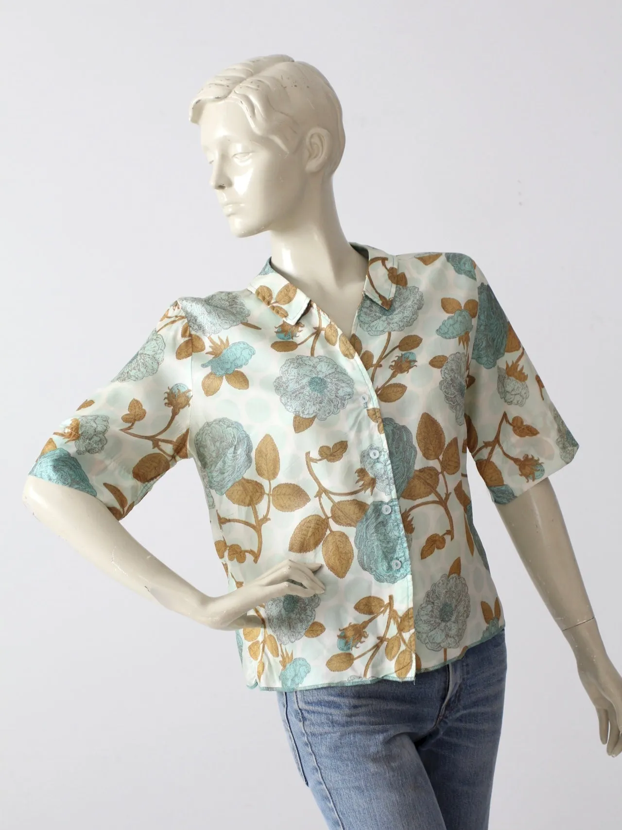 vintage 50s silk blouse