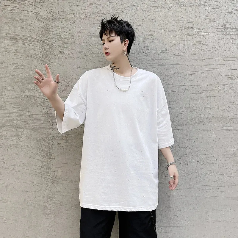 WIAOFELLAS  -  Men Graphic T Shirts Summer Mens Harajuku Oversized T Shirt Male Cotton Casual Tees Short Sleeve Male T Shirt E206