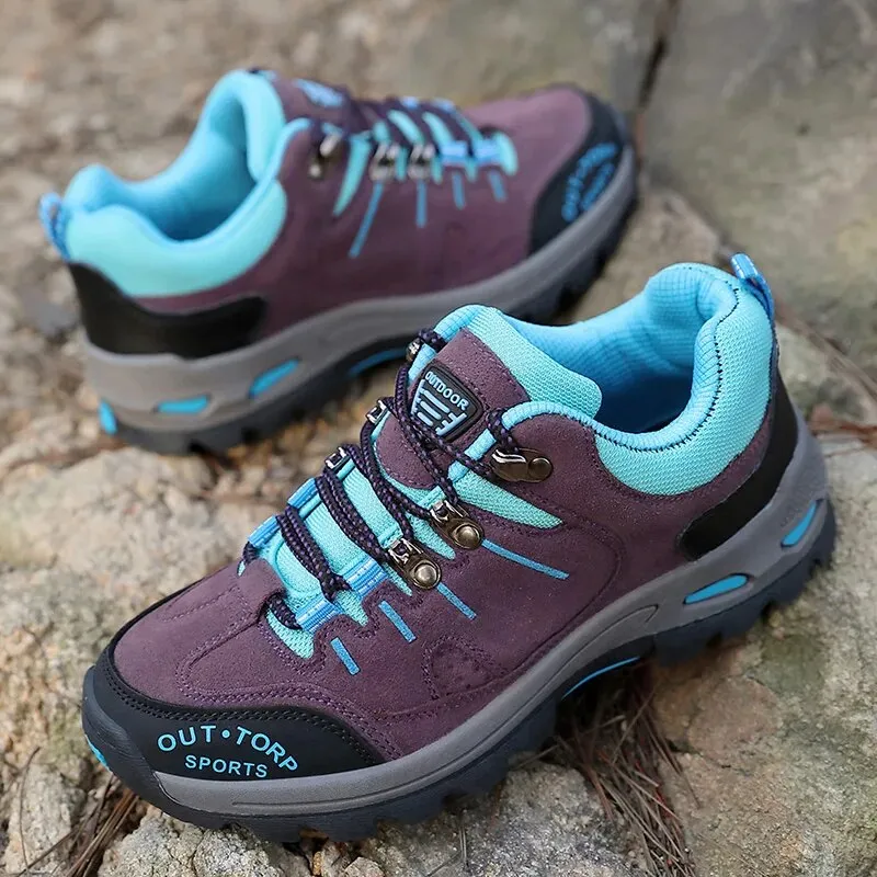 Women Leather Hiking Shoes Outdoor Trekking Shoes Mountain Sneakers - WHS50201