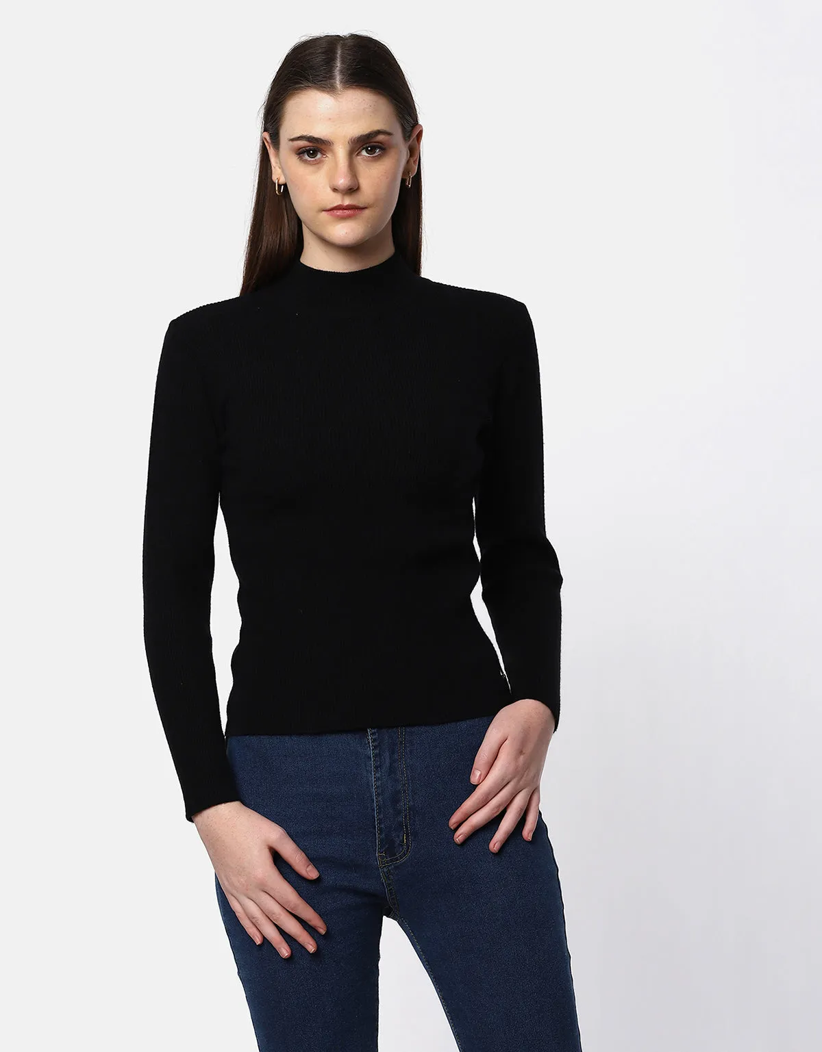 Women Woolen Warm Round Neck Skivvy