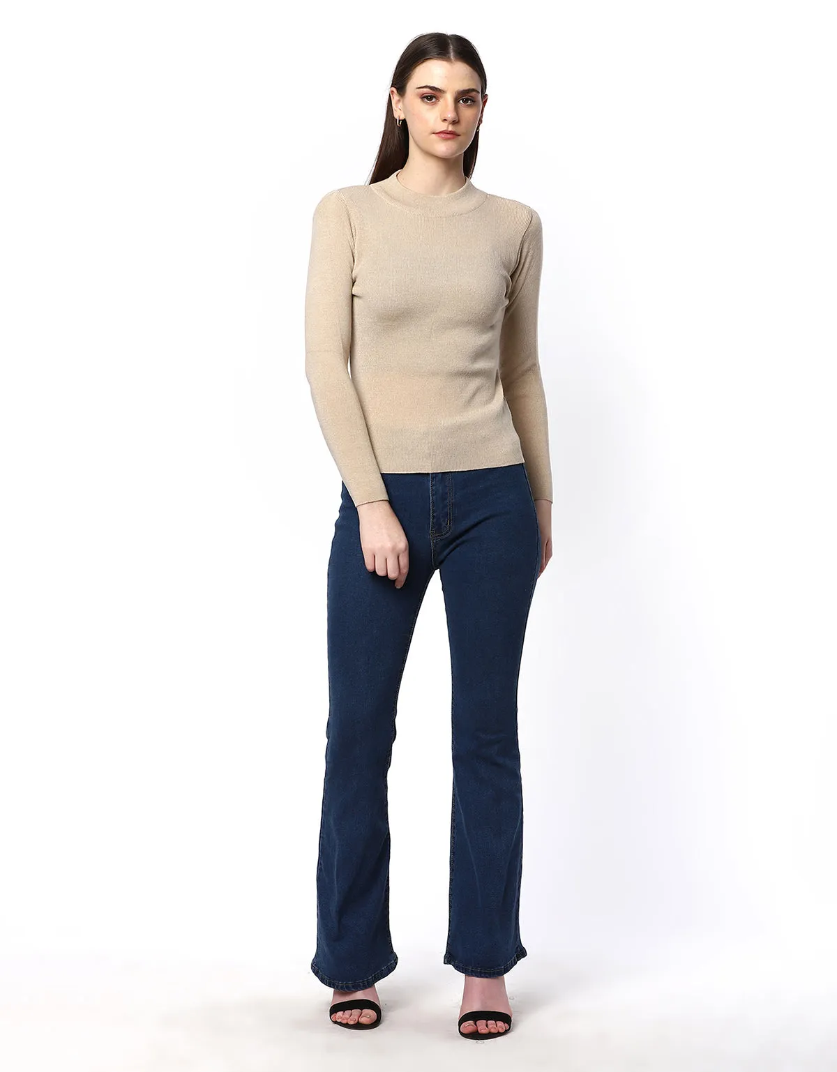 Women Woolen Warm Round Neck Skivvy