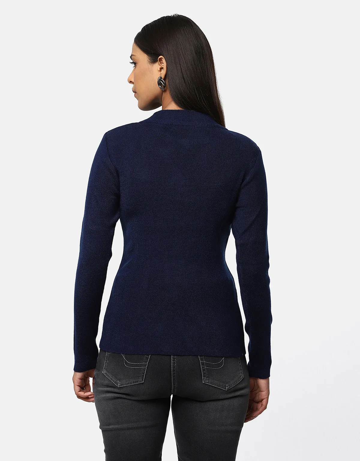 Women Woolen Warm Round Neck Skivvy