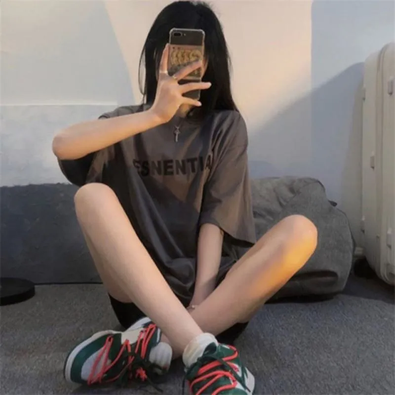 Women's T-Shirt Loose Fit Niche Letter Print Short Sleeve Tee