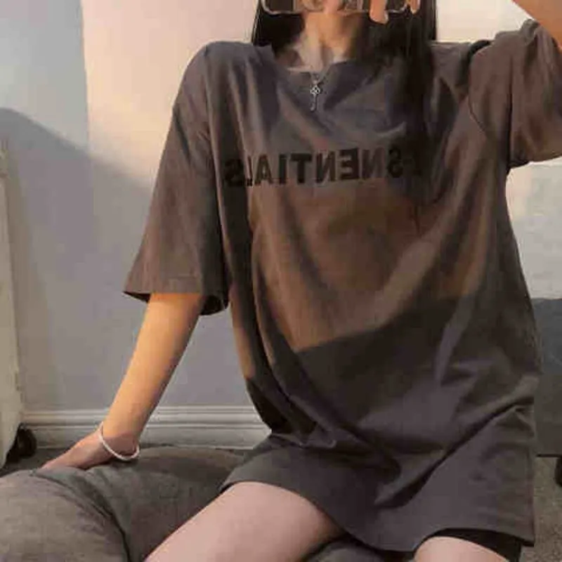 Women's T-Shirt Loose Fit Niche Letter Print Short Sleeve Tee