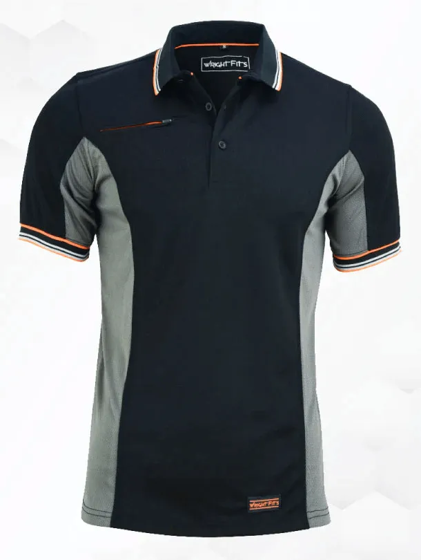 WrightFits Essential 2-Tone Men Work Polo T Shirt - EBG