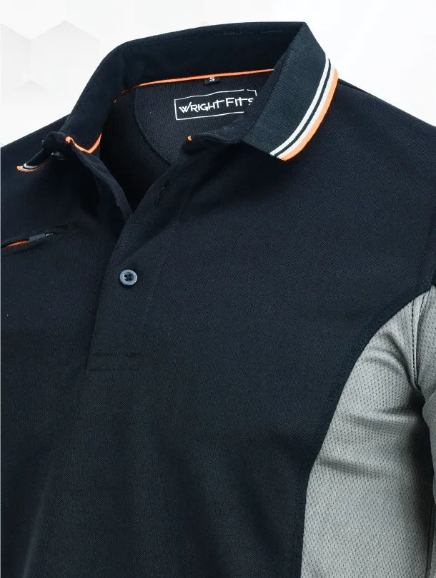 WrightFits Essential 2-Tone Men Work Polo T Shirt - EBG